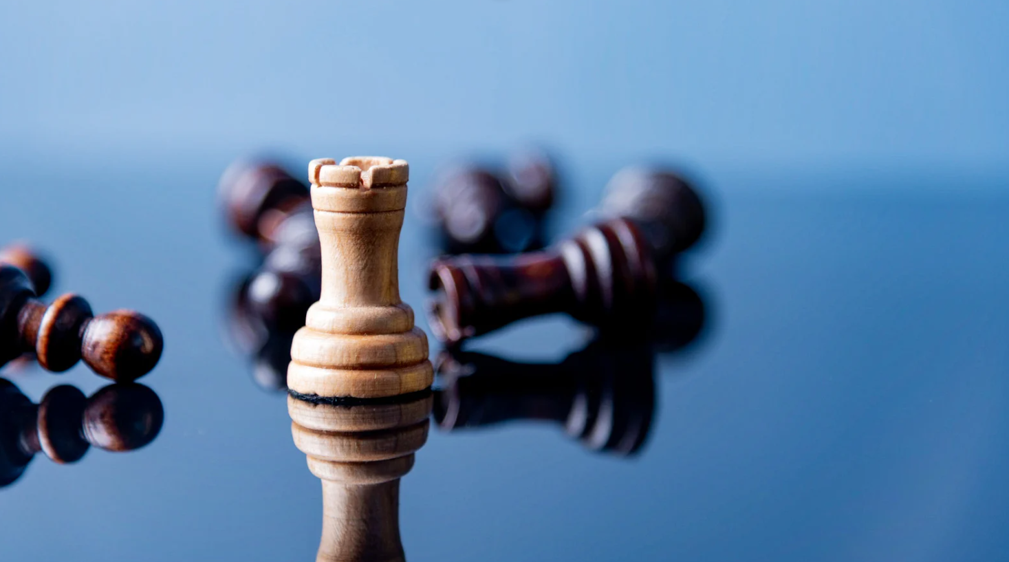 Last standing chess piece representing resilience