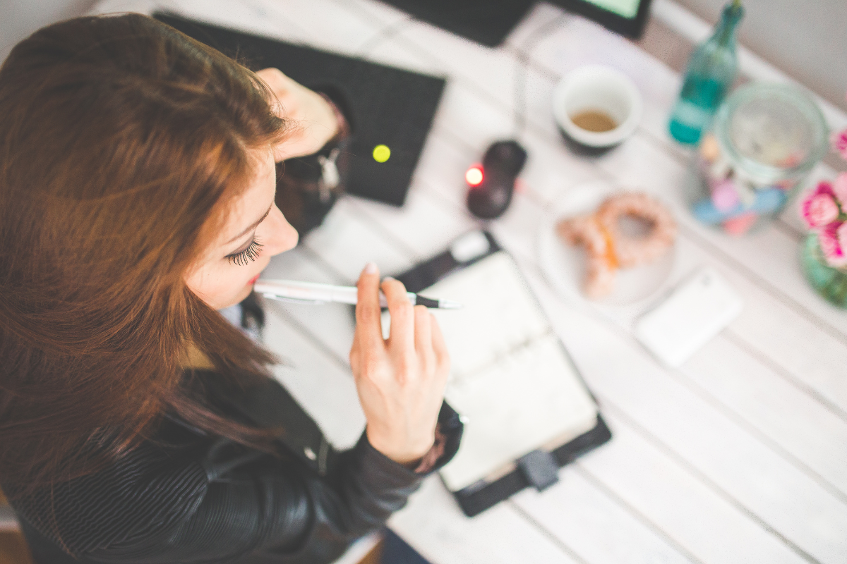 Women thinking at desk, representing curiosity at work